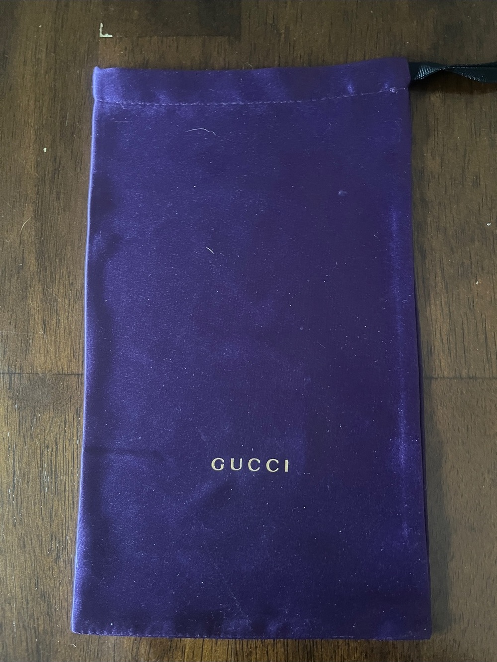 Gucci Purple Velvet Drawstring Pouch with Gold Logo